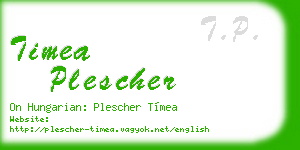 timea plescher business card